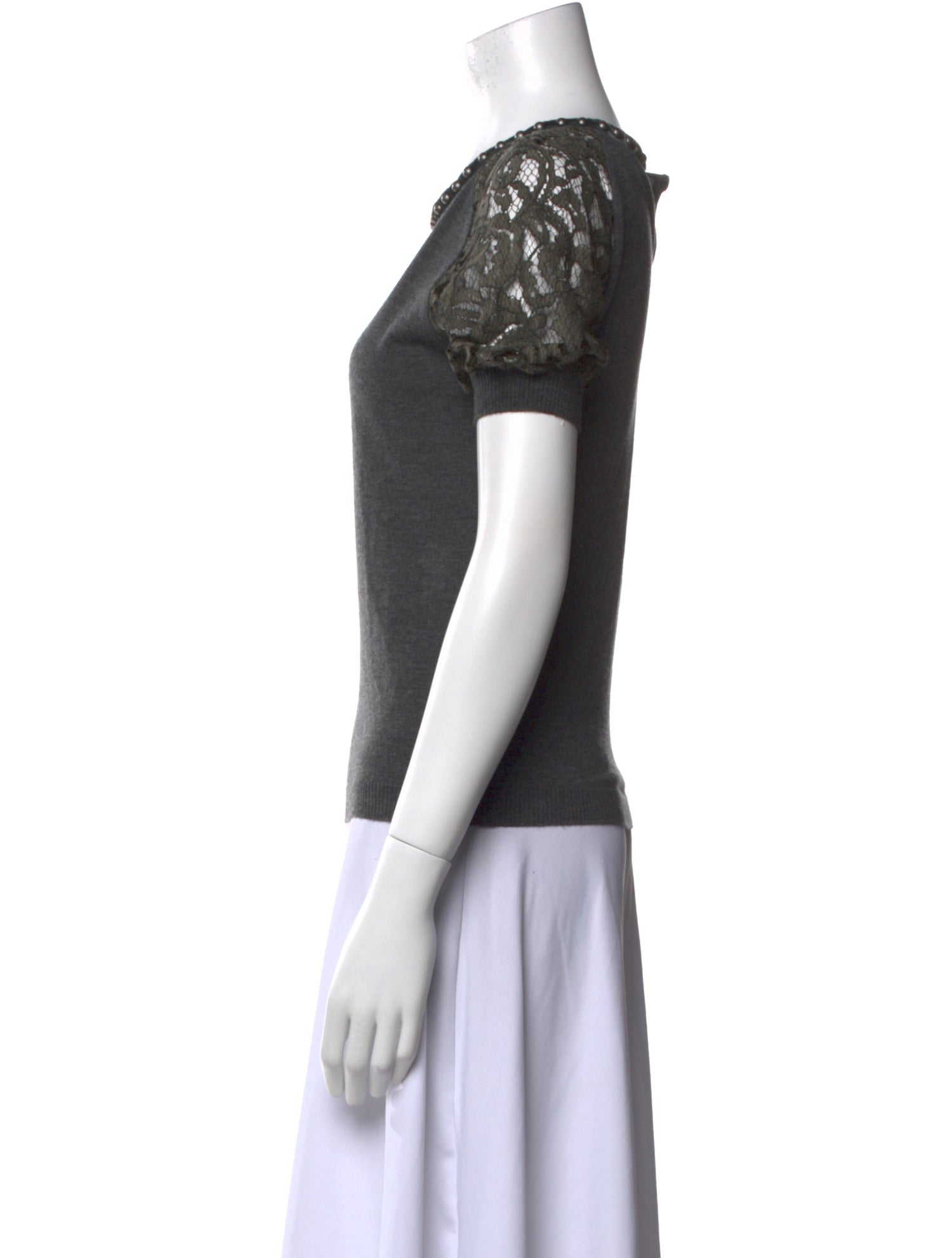 Alberta Ferretti Virgin Wool Scoop Neck Sweater