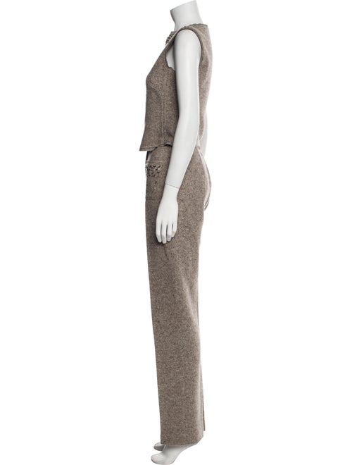 Alberta Ferretti Virgin Wool Glitter Accents Pant Set