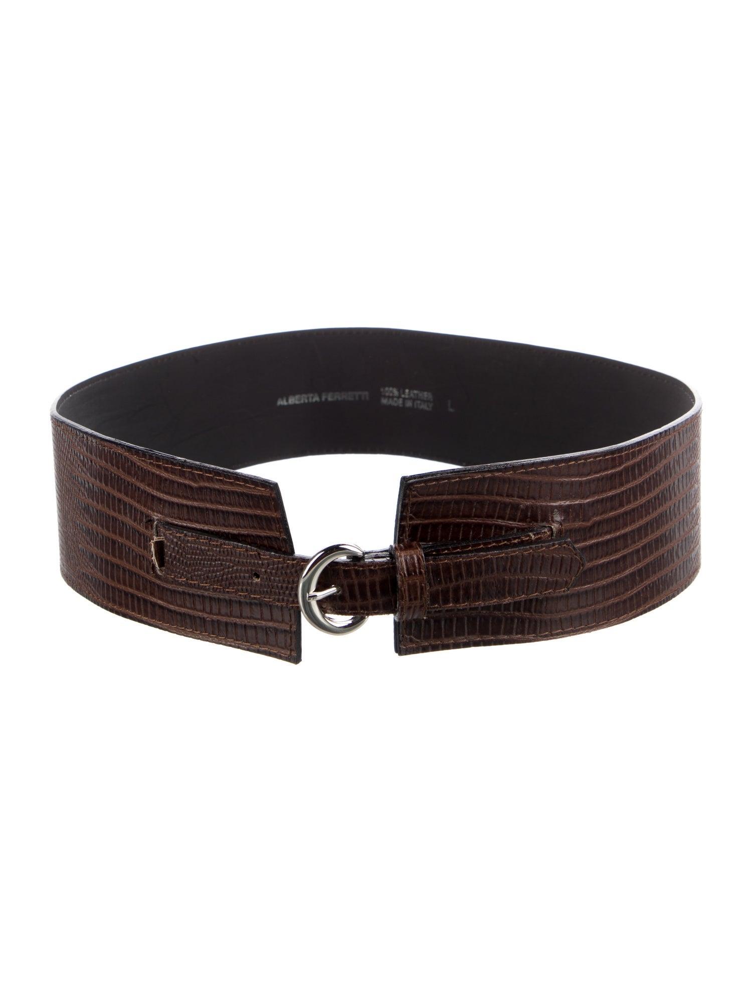 Alberta Ferretti Wide Lizard Waist Belt