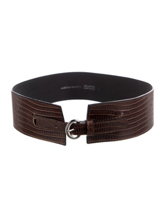 Alberta Ferretti Wide Lizard Waist Belt