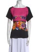 Alberta Ferretti Silk Graphic Print T-Shirt