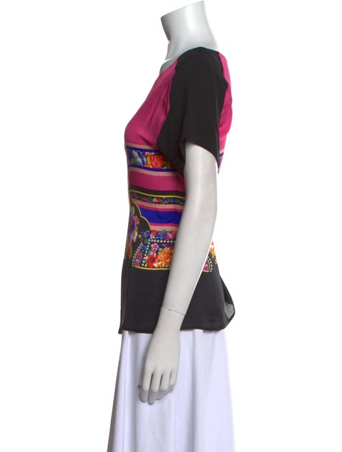 Alberta Ferretti Silk Graphic Print T-Shirt