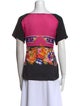 Alberta Ferretti Silk Graphic Print T-Shirt
