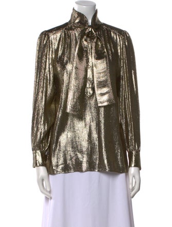 Alberta Ferretti Printed Long Sleeve Button-Up Top
