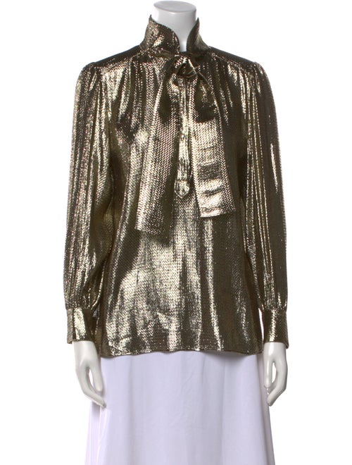 Alberta Ferretti Printed Long Sleeve Button-Up Top