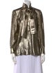 Alberta Ferretti Printed Long Sleeve Button-Up Top