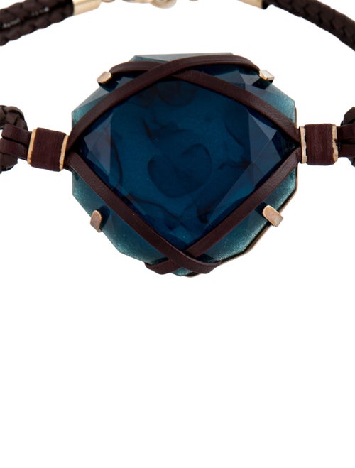 Alberta Ferretti Resin & Leather Choker Necklace