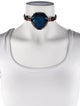Alberta Ferretti Resin & Leather Choker Necklace
