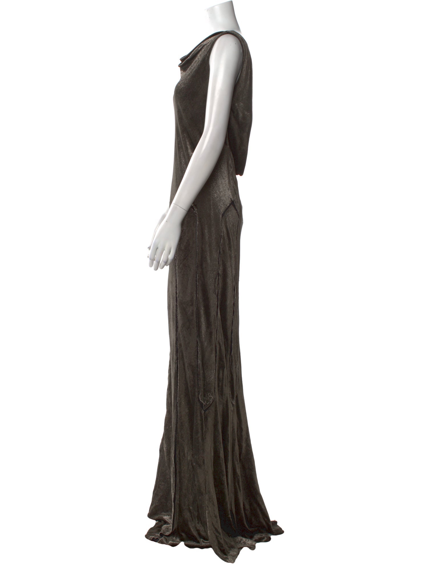 Alberta Ferretti Cowl Neck Long Dress