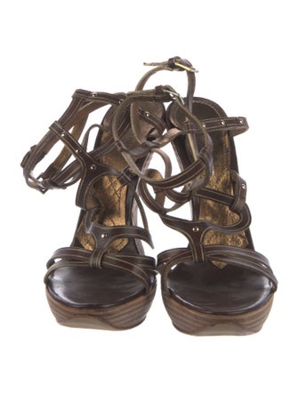 Alberta Ferretti Leather Gladiator Sandals