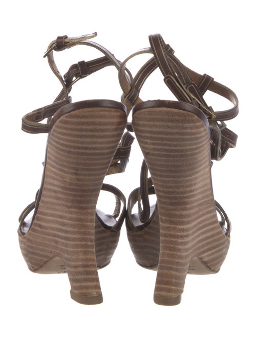 Alberta Ferretti Leather Gladiator Sandals