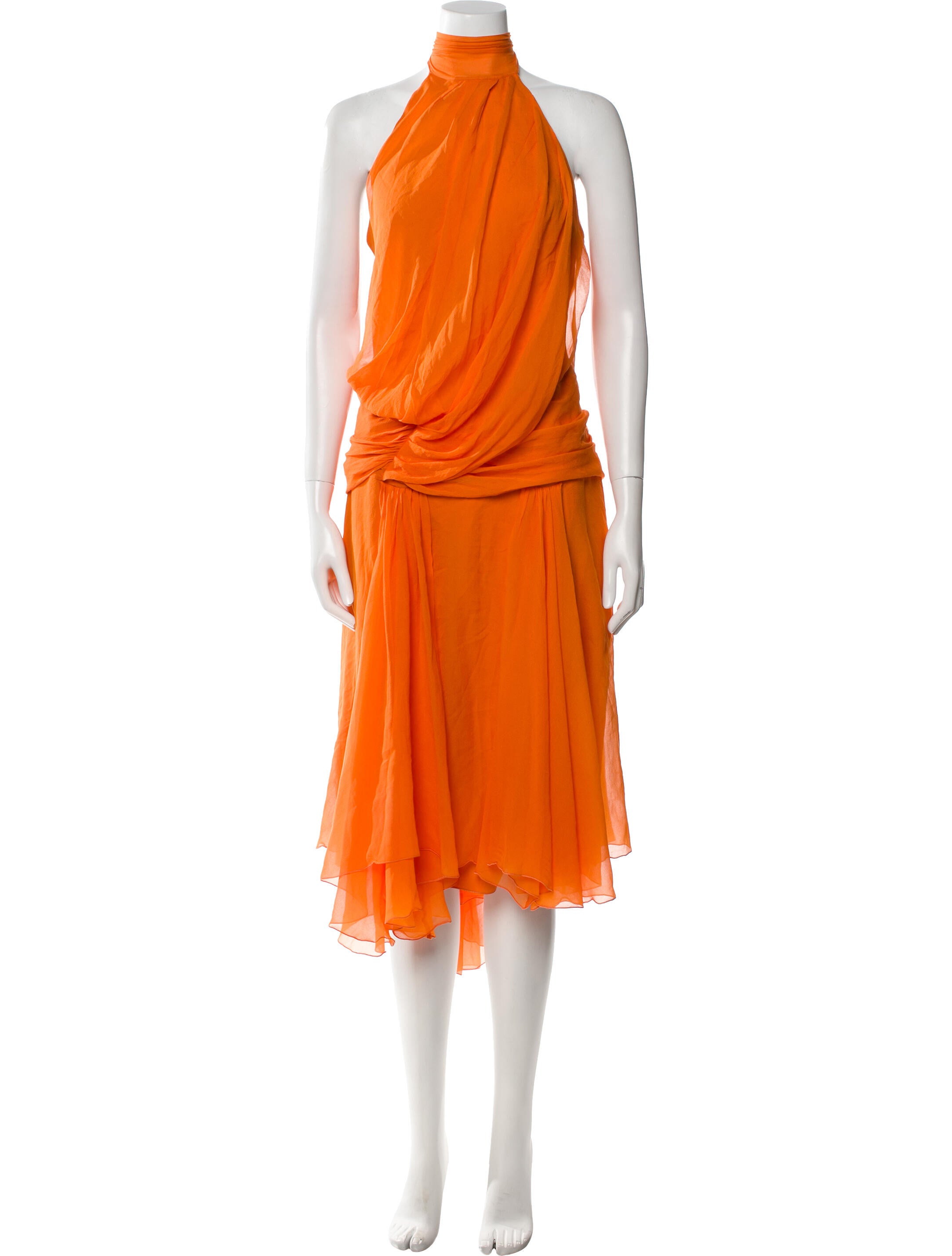 Alberta Ferretti Mock Neck Long Dress