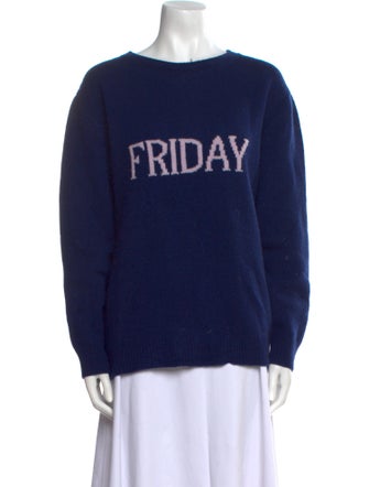 Alberta Ferretti Virgin Wool Graphic Print Sweater