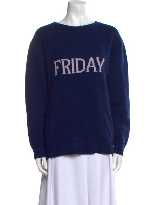 Alberta Ferretti Virgin Wool Graphic Print Sweater