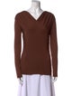 Alberta Ferretti Virgin Wool V-Neck Sweater
