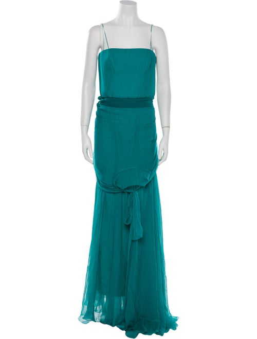 Alberta Ferretti Square Neckline Long Dress