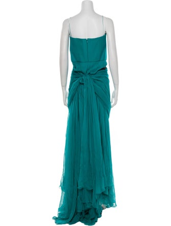 Alberta Ferretti Square Neckline Long Dress