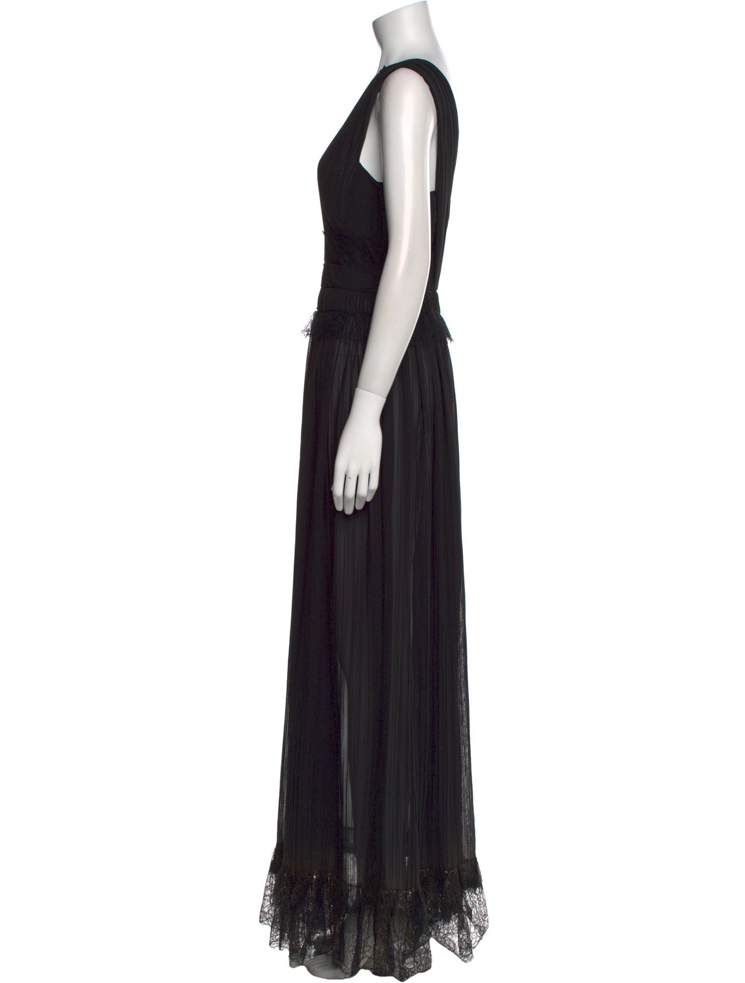 Alberta Ferretti V-Neck Long Dress