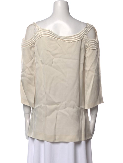 Alberta Ferretti Off-The-Shoulder Three-Quarter Sleeve Blouse