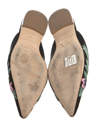 Alberta Ferretti Velvet Floral Print Mules