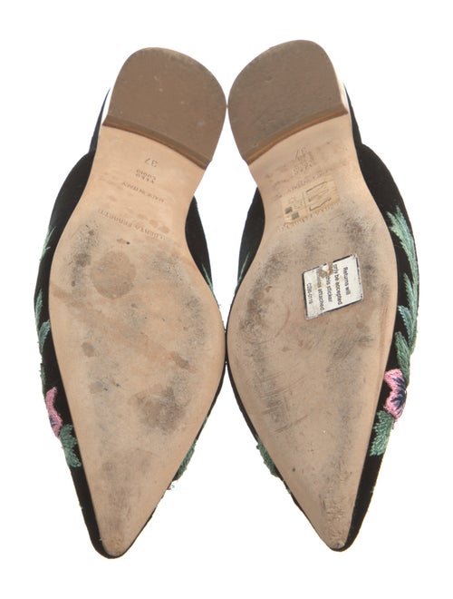 Alberta Ferretti Velvet Floral Print Mules