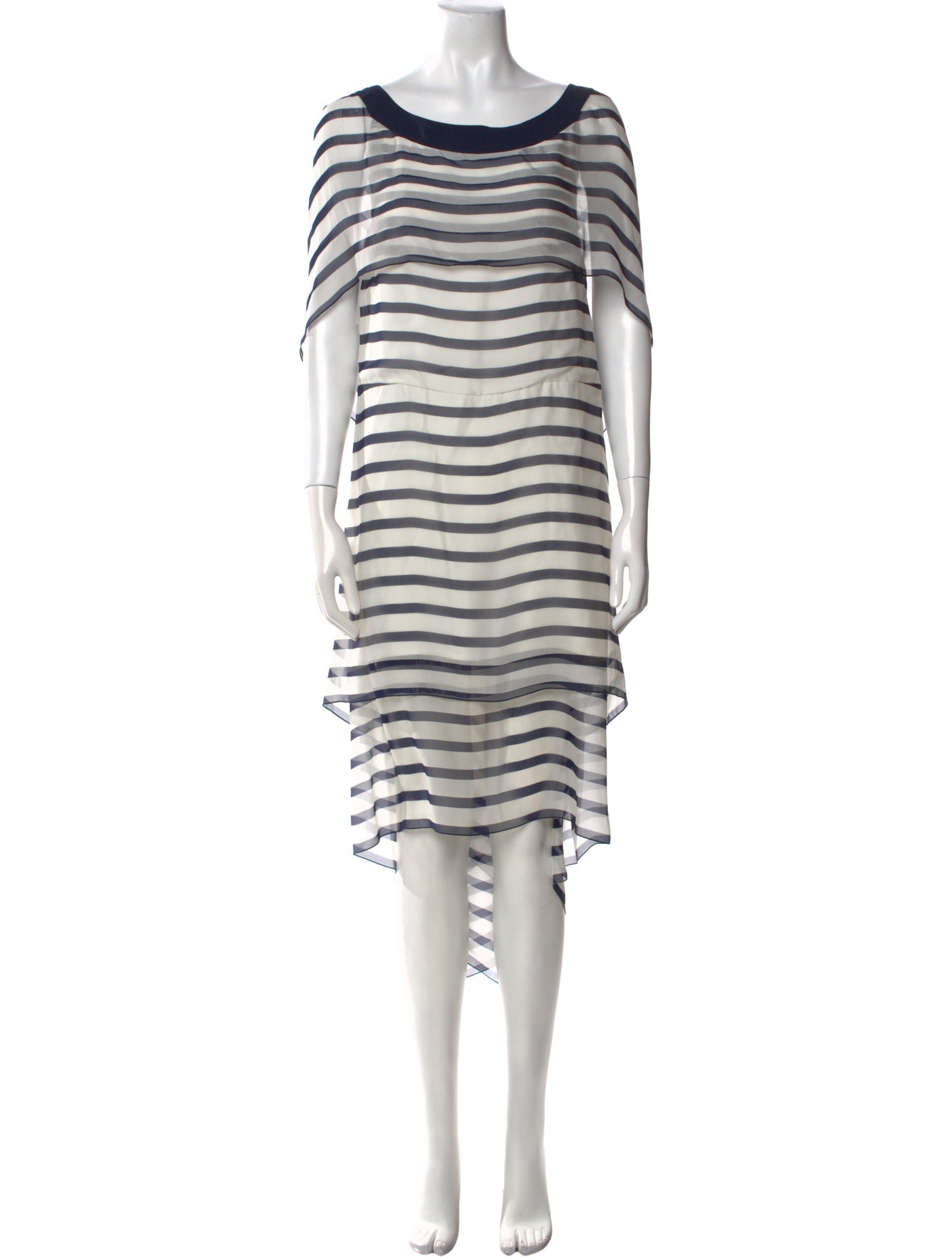Alberta Ferretti Striped Midi Length Dress