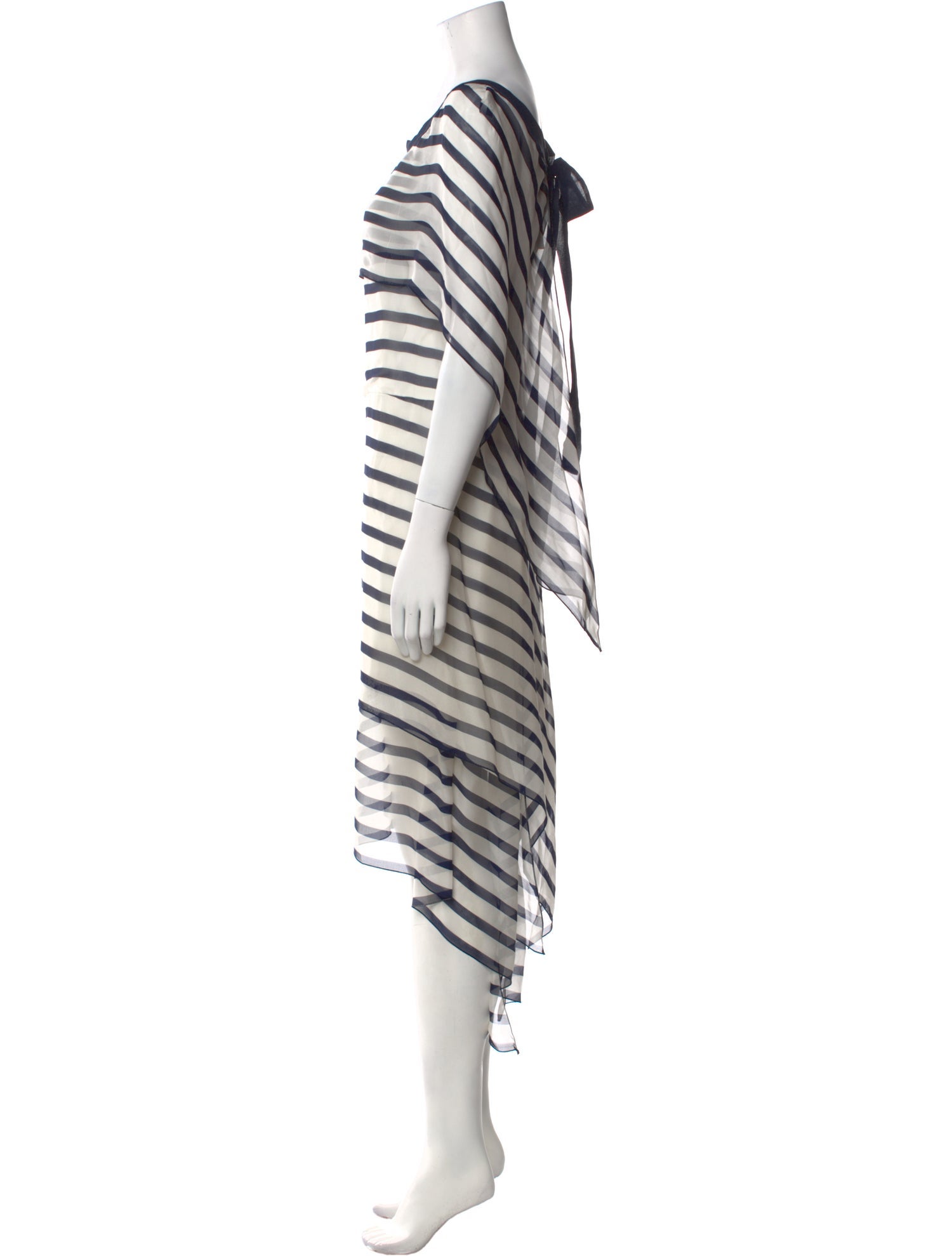 Alberta Ferretti Striped Midi Length Dress