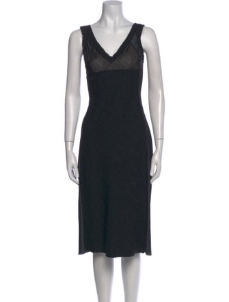 Alberta Ferretti Virgin Wool Midi Length Dress