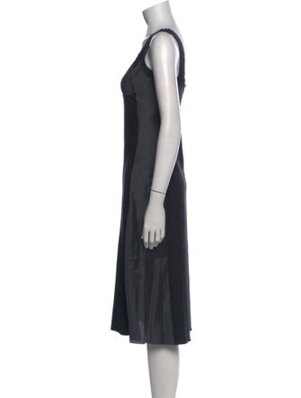 Alberta Ferretti Virgin Wool Midi Length Dress