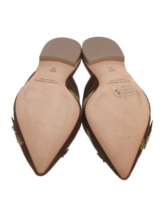 Alberta Ferretti Velvet Floral Print Mules