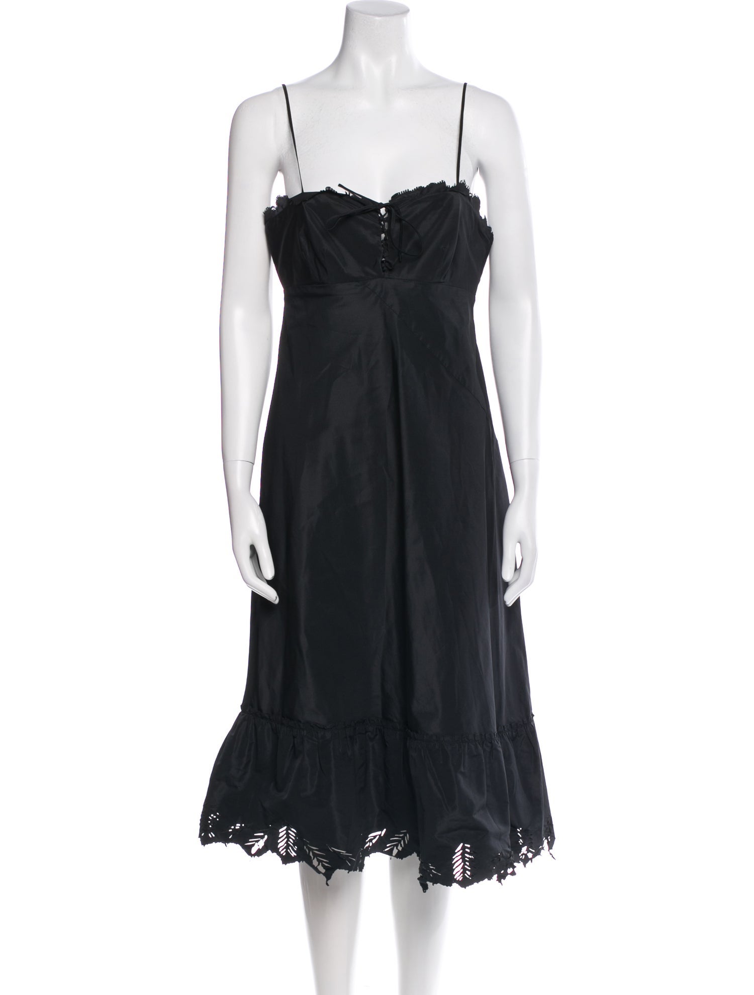 Alberta Ferretti Square Neckline Midi Length Dress