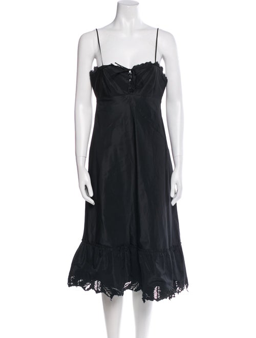 Alberta Ferretti Square Neckline Midi Length Dress