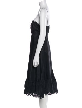 Alberta Ferretti Square Neckline Midi Length Dress