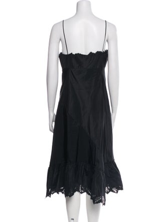 Alberta Ferretti Square Neckline Midi Length Dress