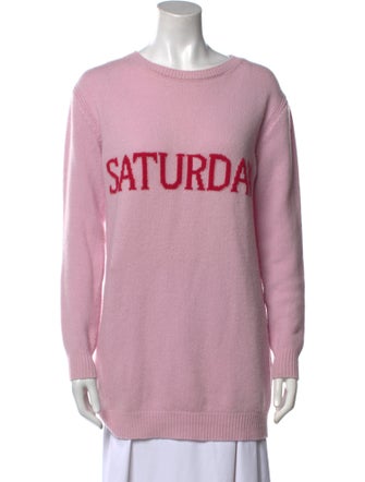 Alberta Ferretti Virgin Wool Graphic Print Sweater