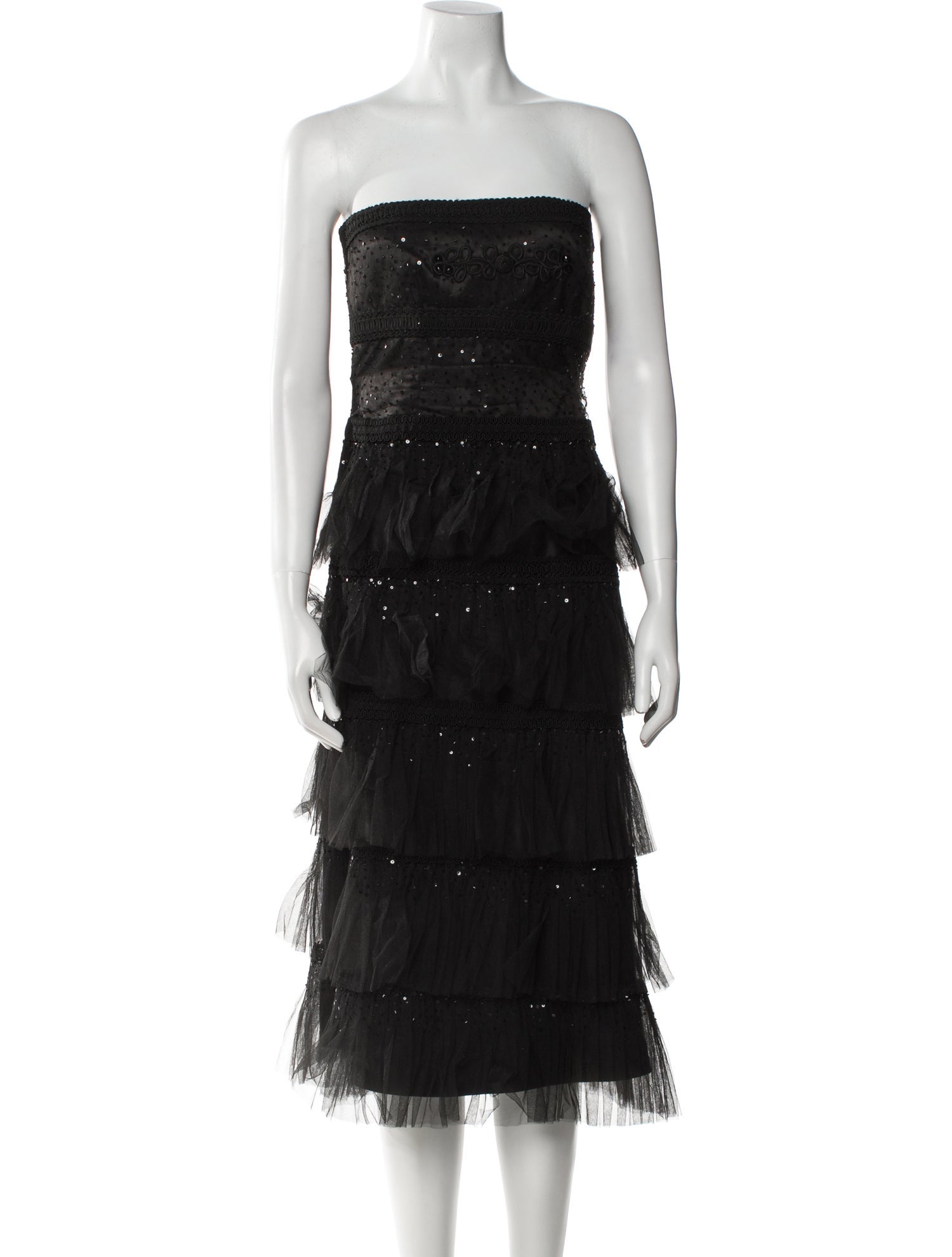 Alberta Ferretti Strapless Knee-Length Dress
