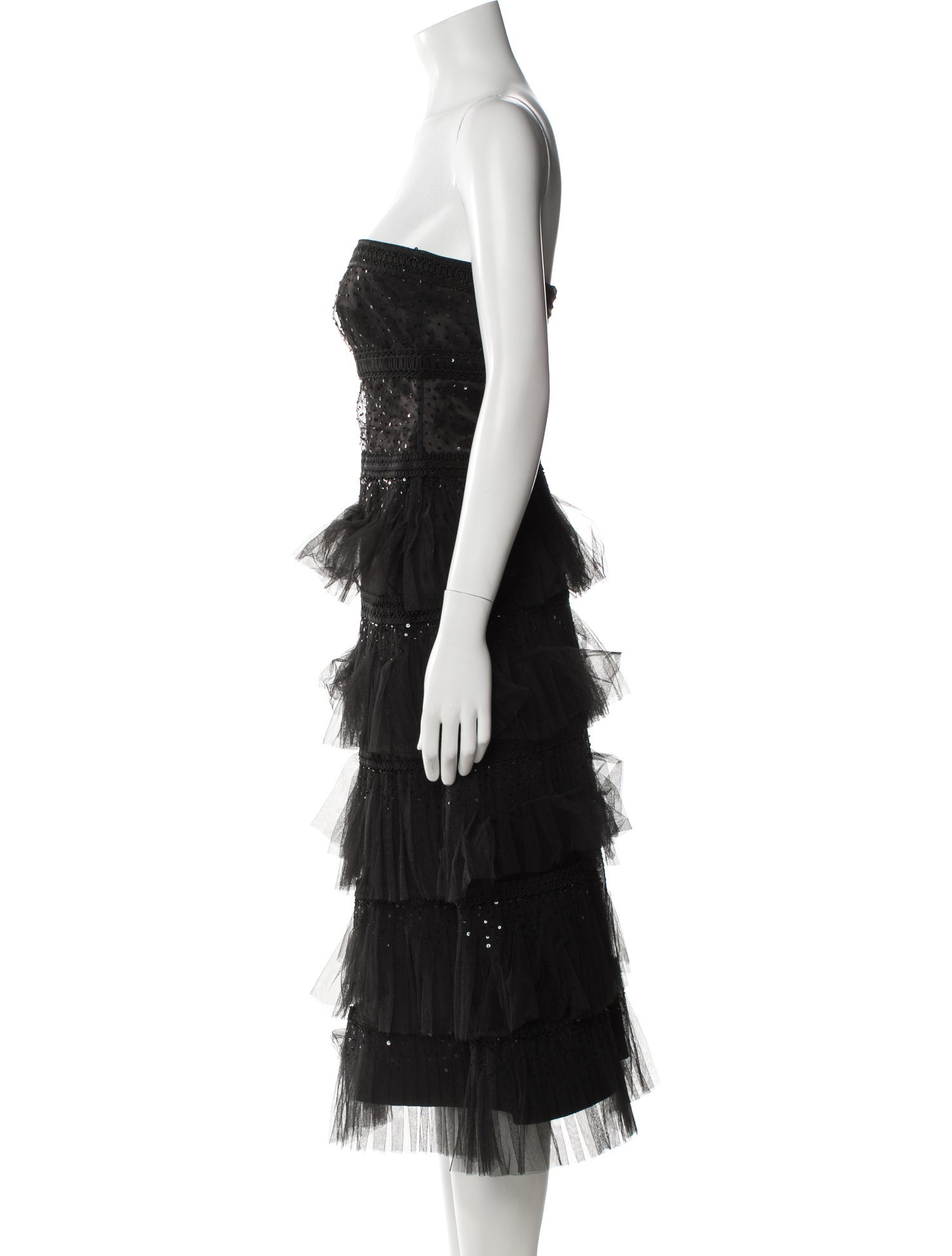 Alberta Ferretti Strapless Knee-Length Dress