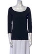 Alberta Ferretti Bateau Neckline Three-Quarter Sleeve Top