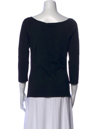 Alberta Ferretti Bateau Neckline Three-Quarter Sleeve Top
