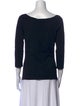 Alberta Ferretti Bateau Neckline Three-Quarter Sleeve Top