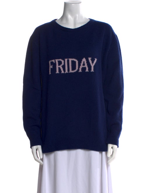 Alberta Ferretti Virgin Wool Graphic Print Sweater