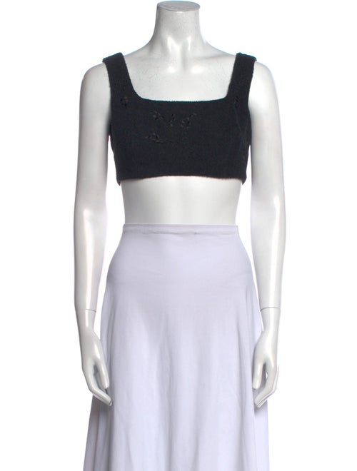 Alberta Ferretti Square Neckline Sleeveless Crop Top