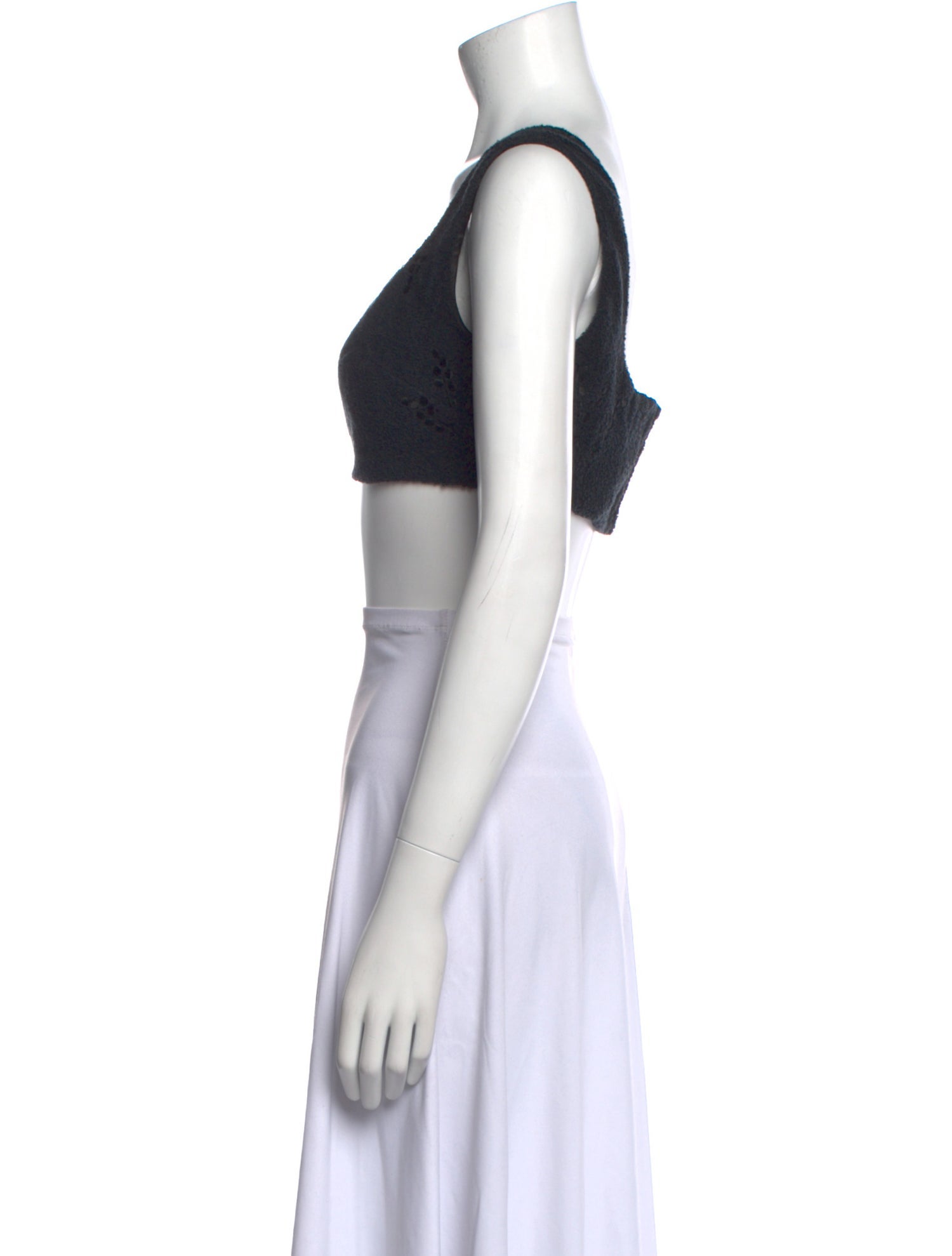 Alberta Ferretti Square Neckline Sleeveless Crop Top