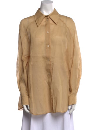 Alberta Ferretti Long Sleeve Button-Up Top