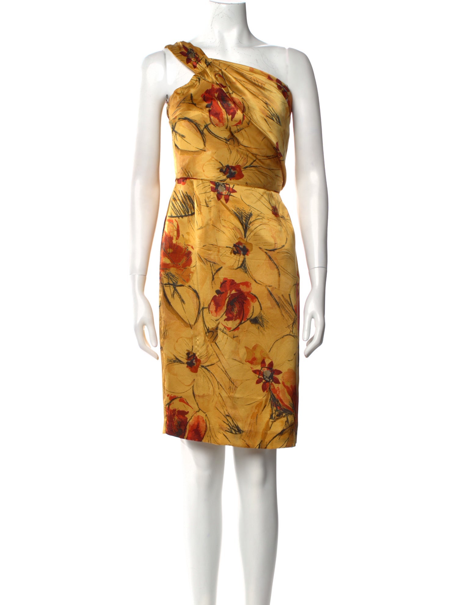 Alberta Ferretti Silk Knee-Length Dress