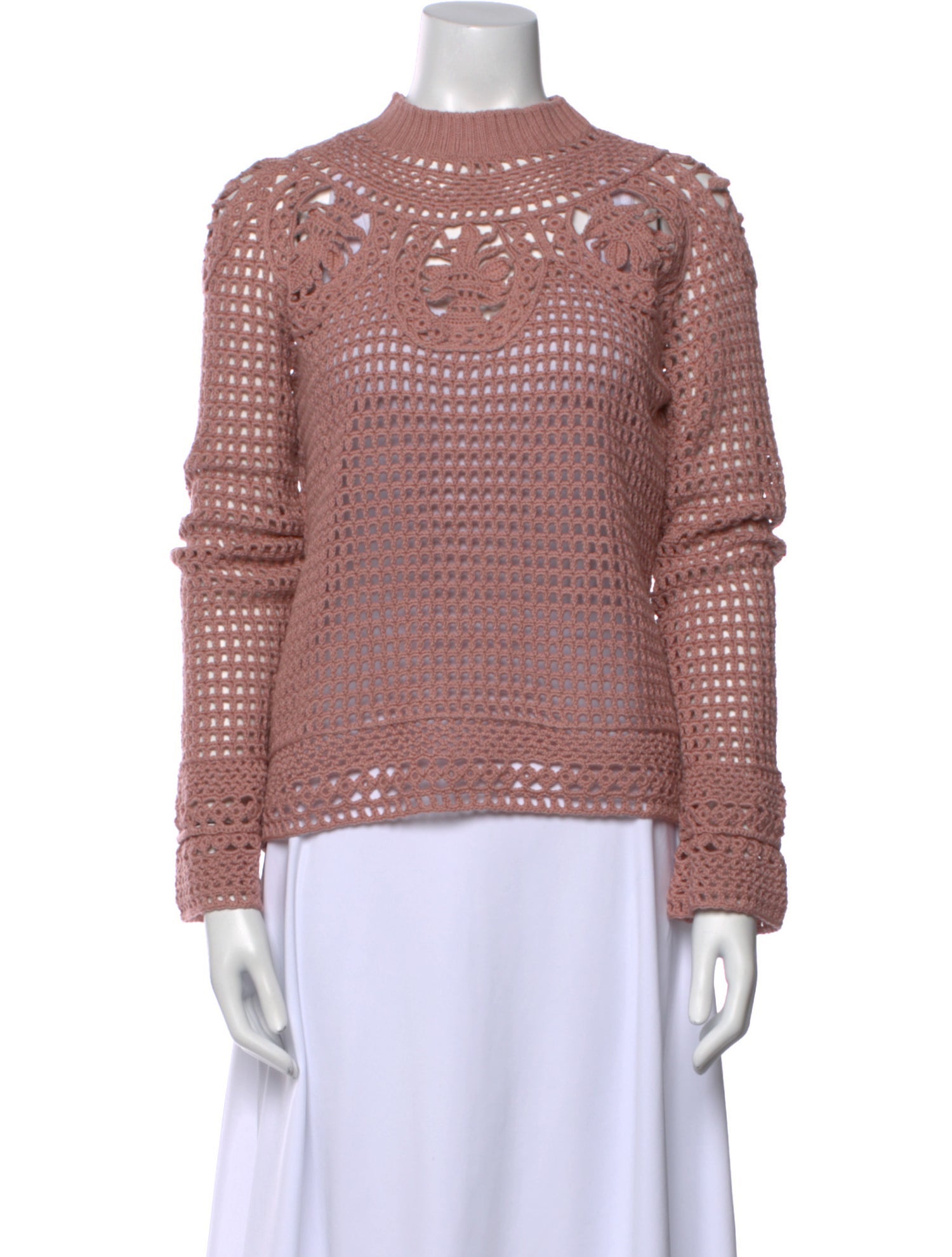 Alberta Ferretti Virgin Wool Mock Neck Sweater