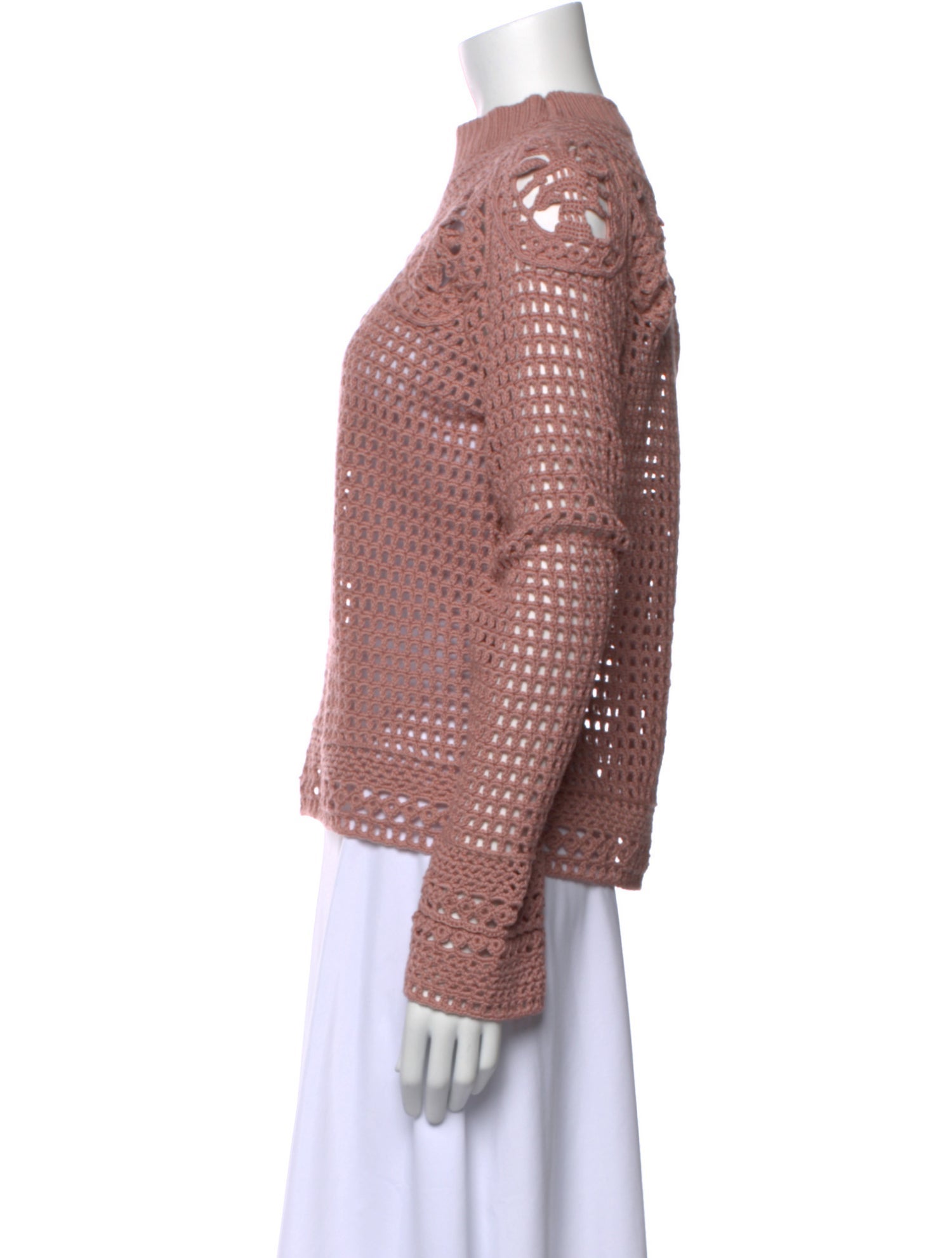 Alberta Ferretti Virgin Wool Mock Neck Sweater