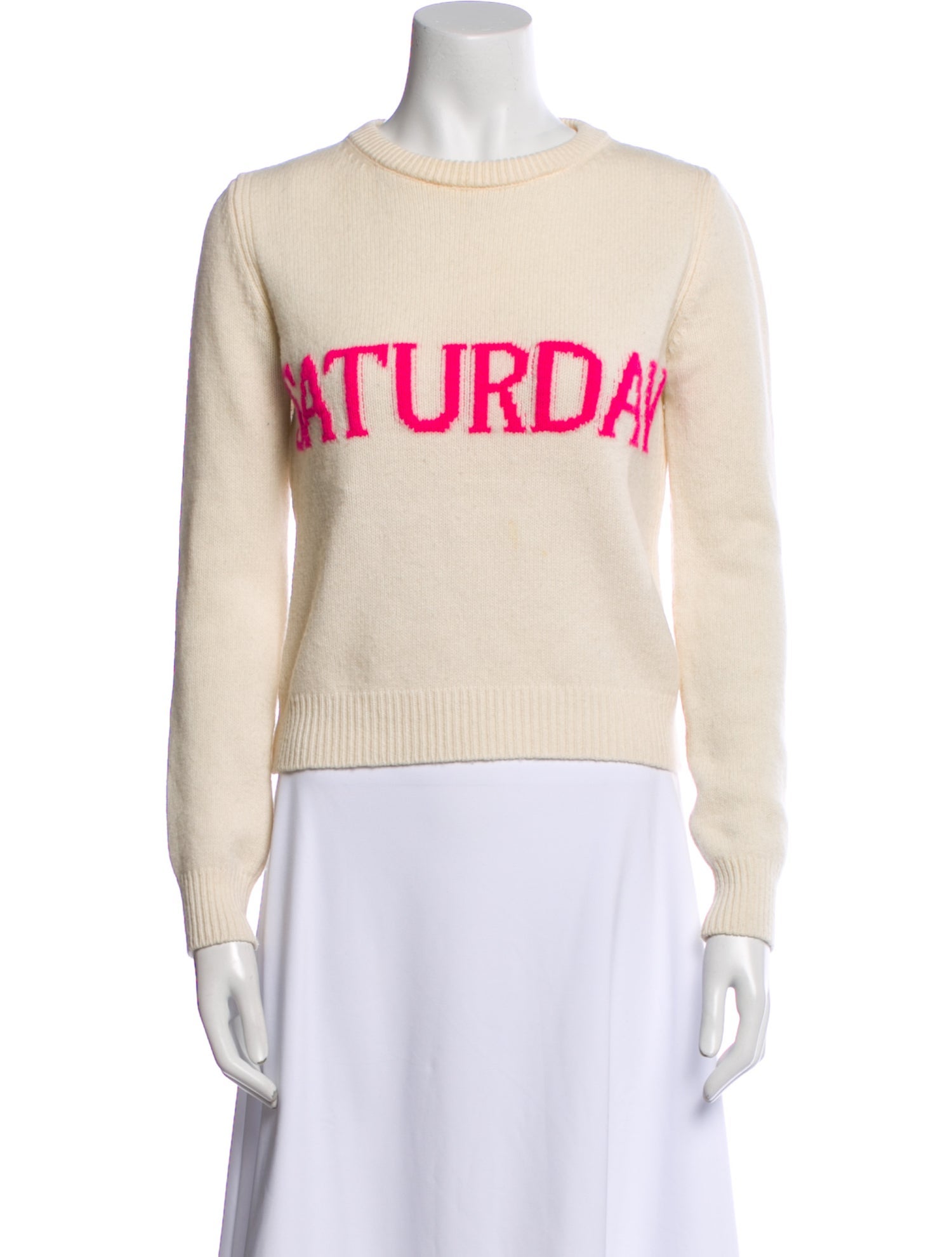 Alberta Ferretti Virgin Wool Graphic Print Sweater