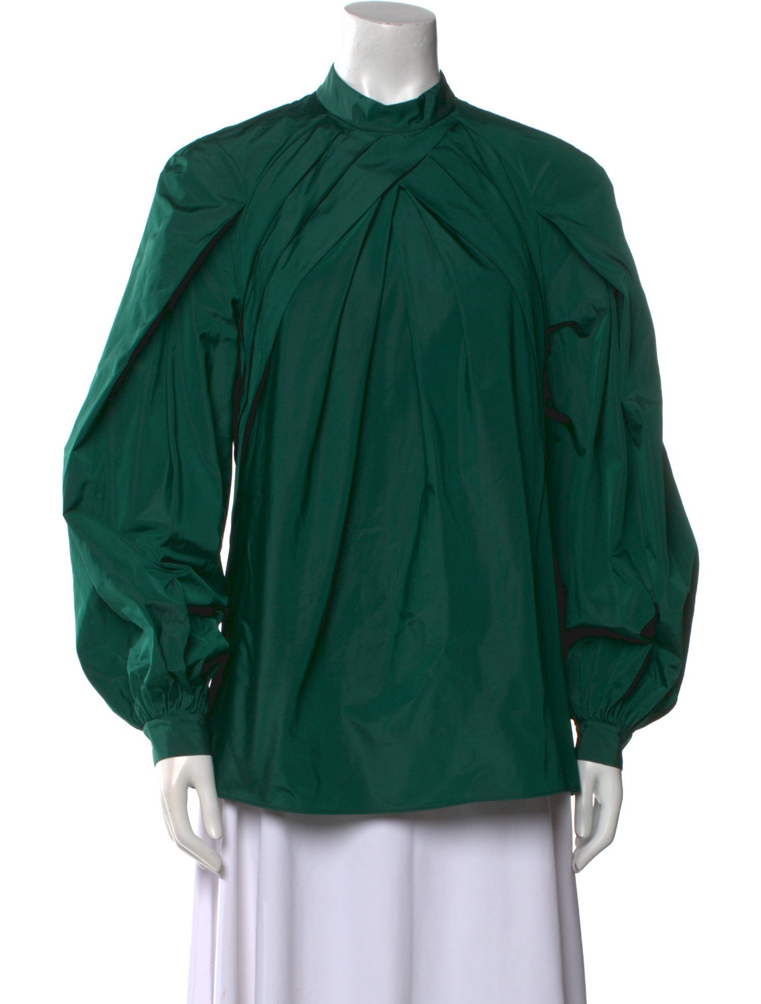 Alberta Ferretti Mock Neck Long Sleeve Blouse