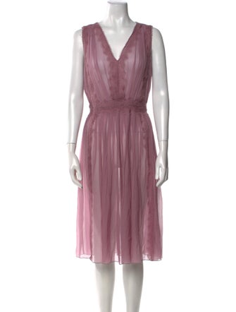 Alberta Ferretti Silk Midi Length Dress